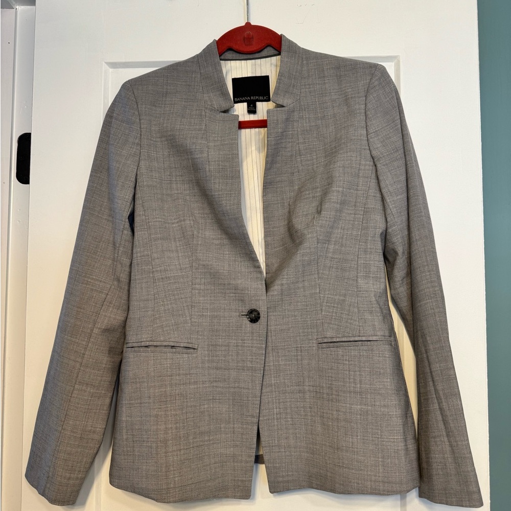 Banana Republic Women's Light Gray Blazer